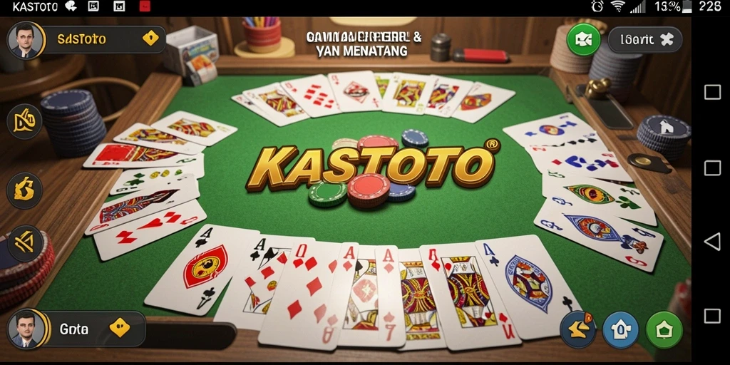 Tampilan gameplay seru KASTOTO dalam permainan Gaple.