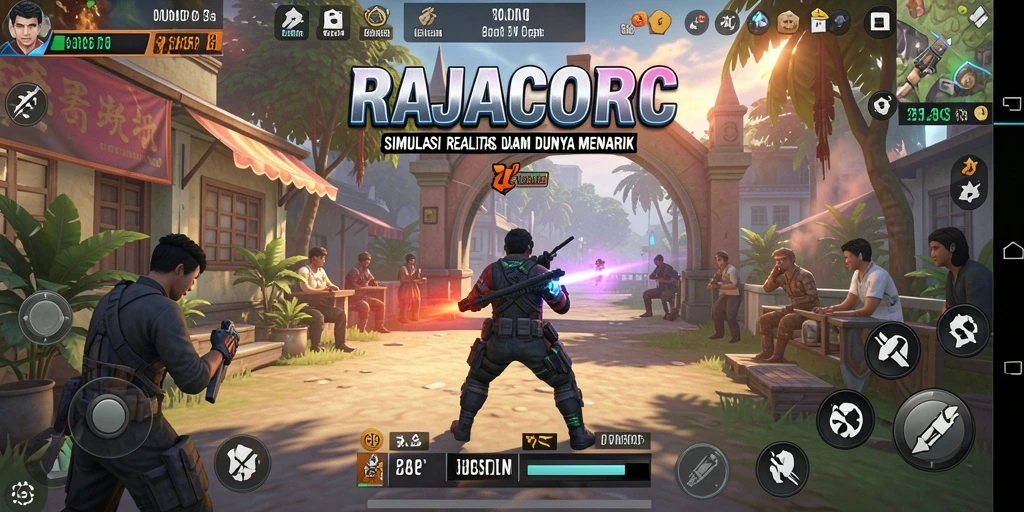 Tangkapan layar utama RAJACORC menunjukkan gameplay yang mengasyikkan dan interaktif.