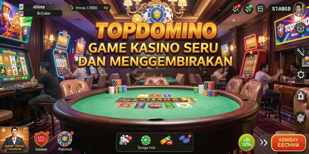 Screenshot utama TOPDOMINO menampilkan gameplay seru dan interaksi pemain.