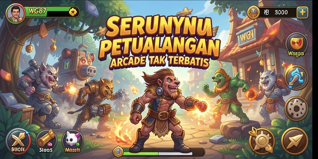 Tampilan gameplay WG87 yang penuh aksi dalam dunia arcade.